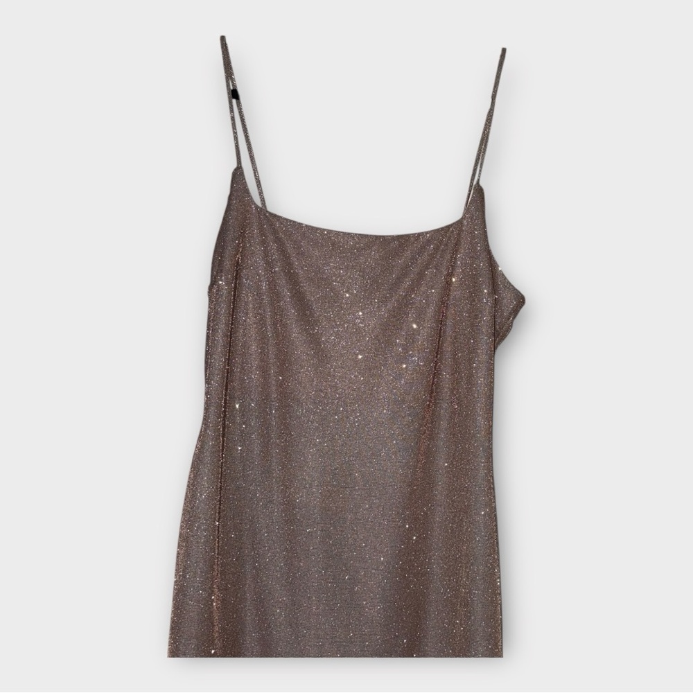 Q NWT Sparkling Brown Slip Dress - Picture 7 of 11